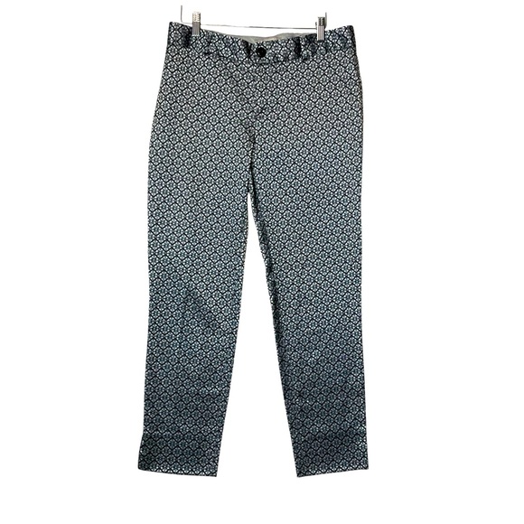 BANANA REPUBLIC sz 6 Camden Pant Allover Jaquard Print Silver Gray - Picture 2 of 8